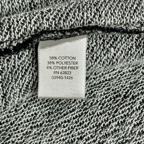 Christopher & Banks Black Silver Cowlneck Pullover Sweatshirt Misses Size M - Picture 6 of 8